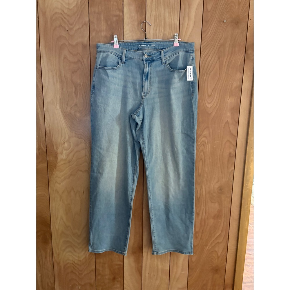 Old Navy High-Rise Loose Jeans Light Wash Denim Womens Size 14 NWT